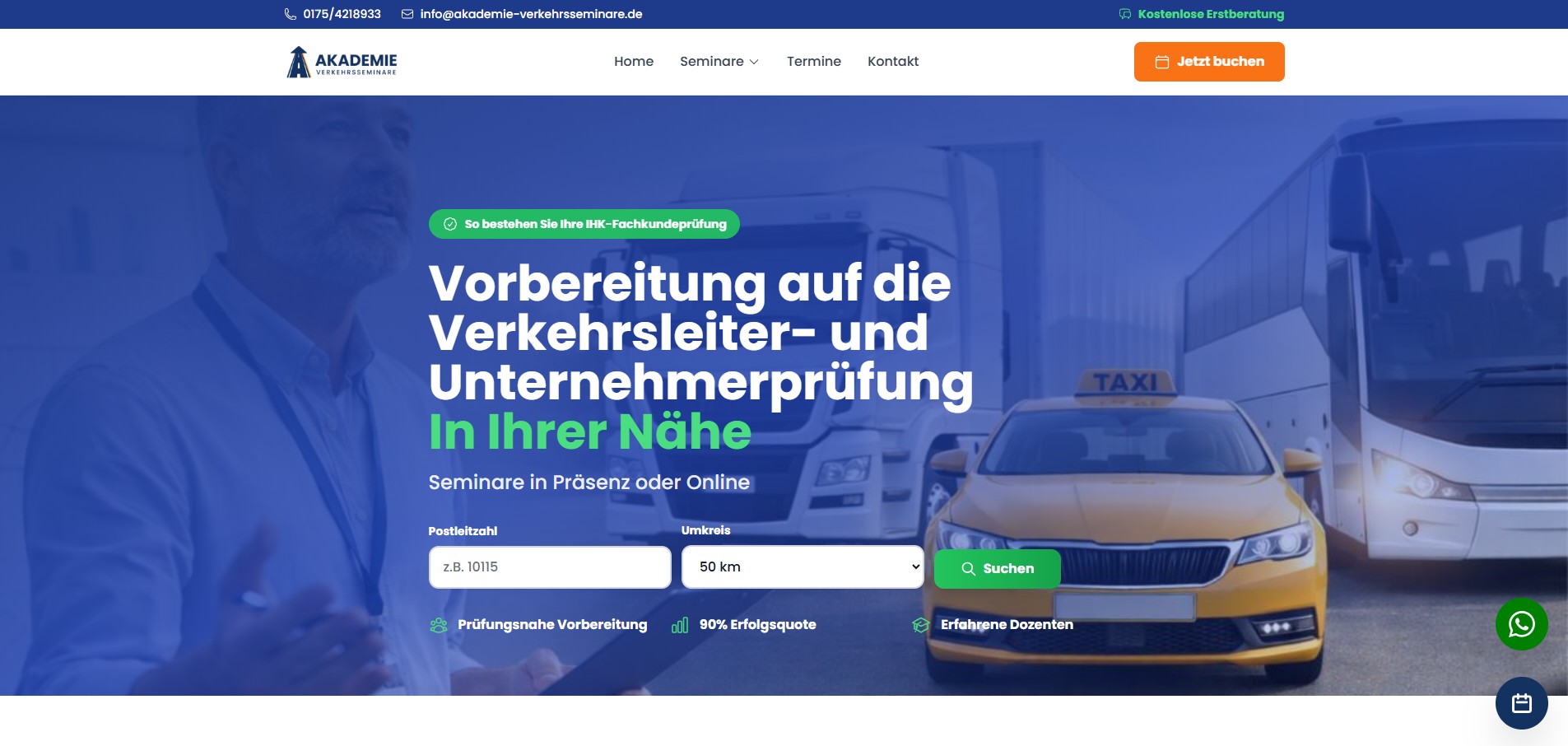 Verkehrsseminare – Seminar- & Buchungsplattform