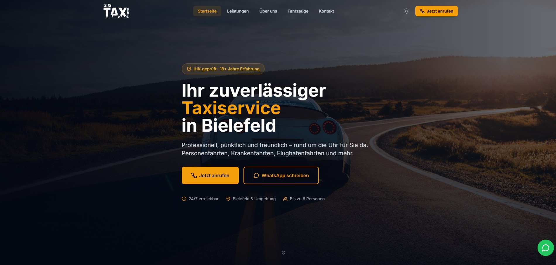 Taxi-Website für S.IS Taxibetrieb Bielefeld